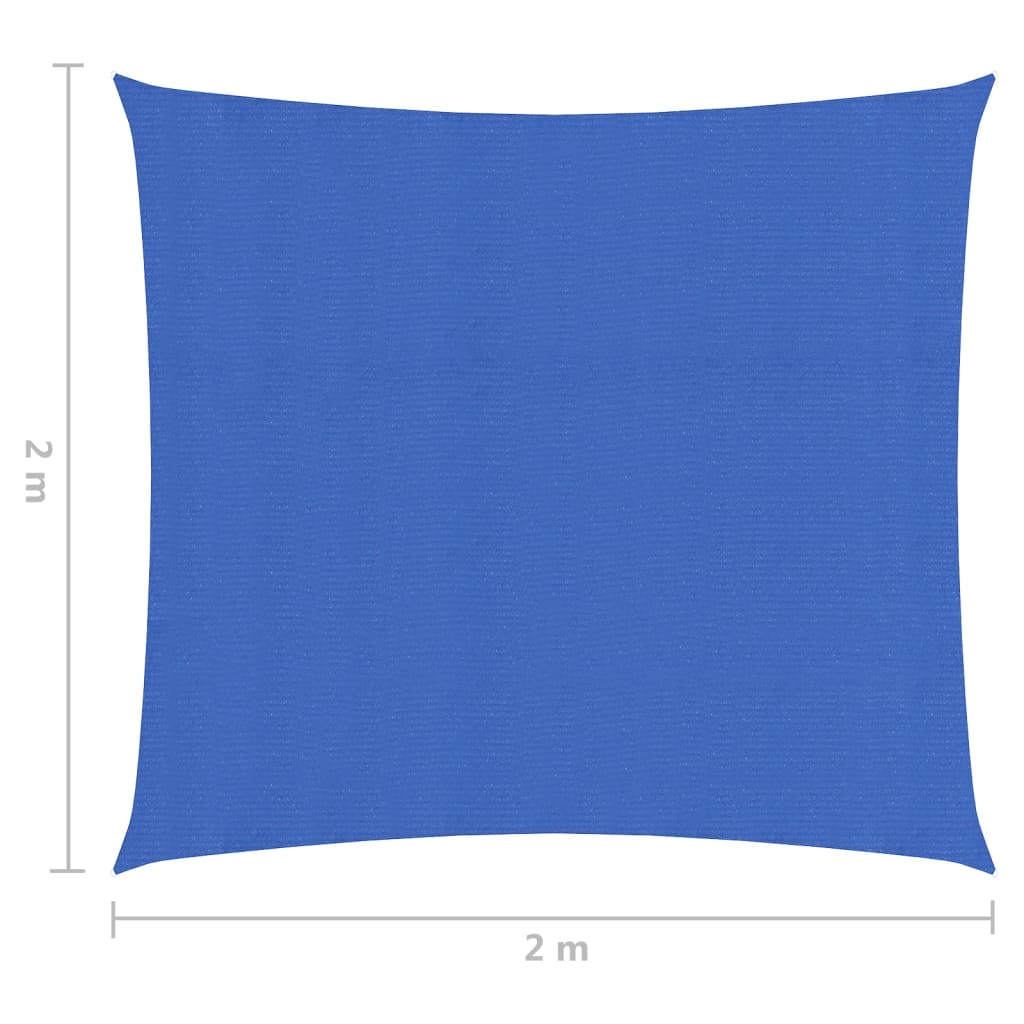 vidaXL Zonnezeil 160 g/m² 2x2 m HDPE blauw