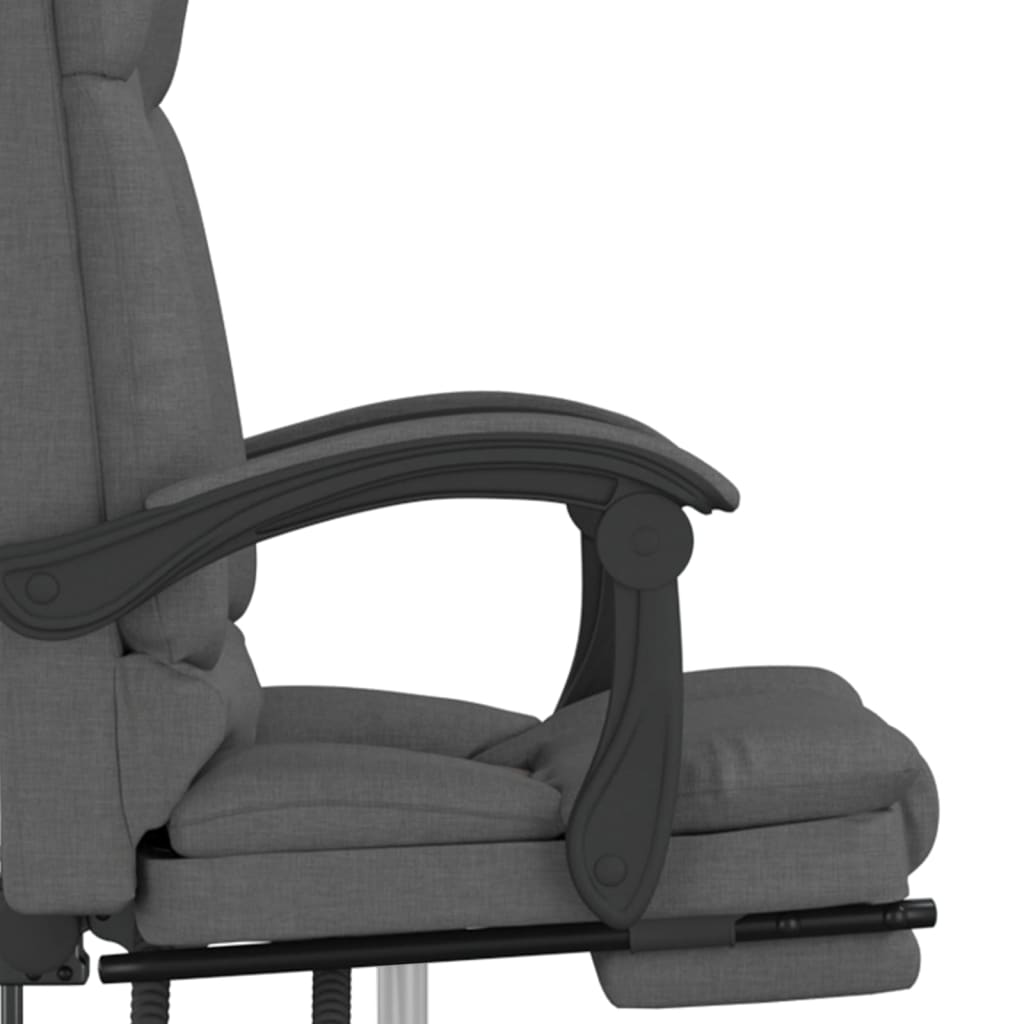 vidaXL Kantoorstoel massage verstelbaar stof donkergrijs