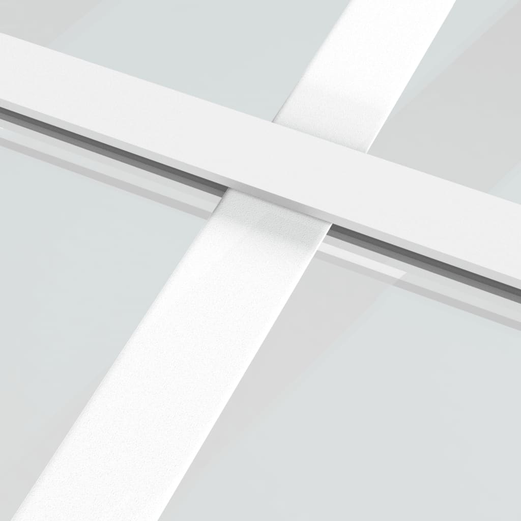 vidaXL Schuifdeur 76x205 cm mat ESG-glas en aluminium wit
