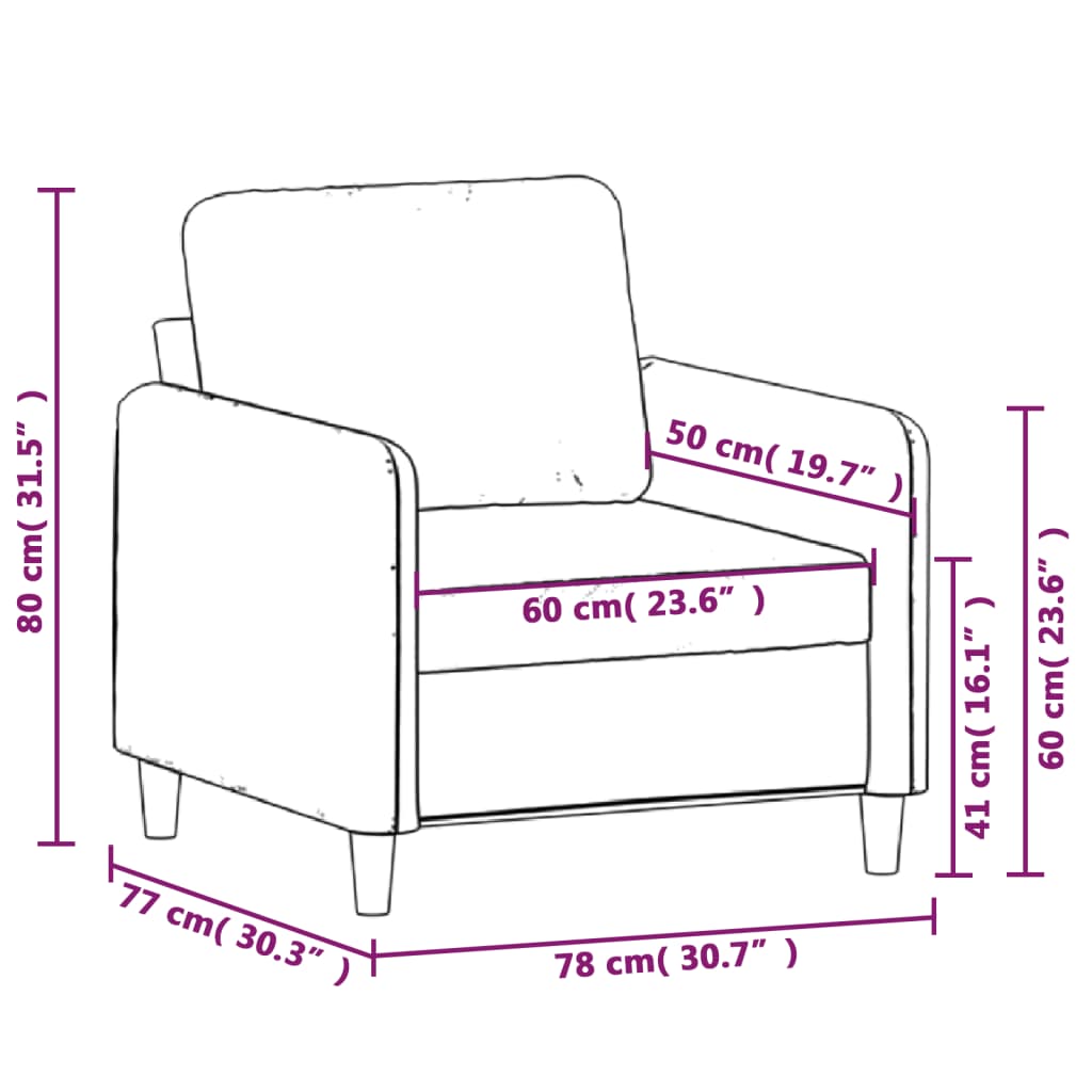 vidaXL Fauteuil 60 cm stof zwart