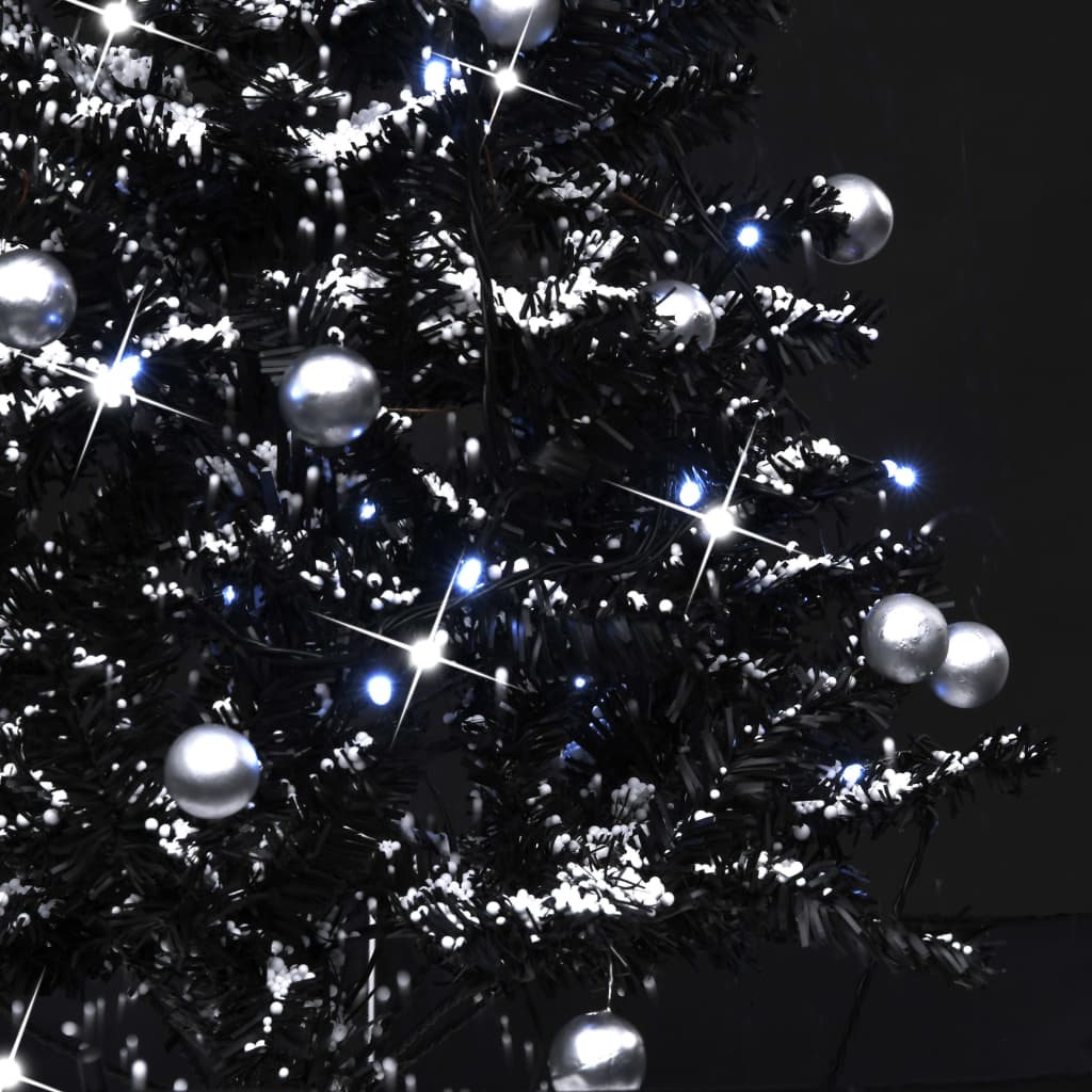 vidaXL Kerstboom sneeuwend met paraplubasis 75 cm PVC zwart