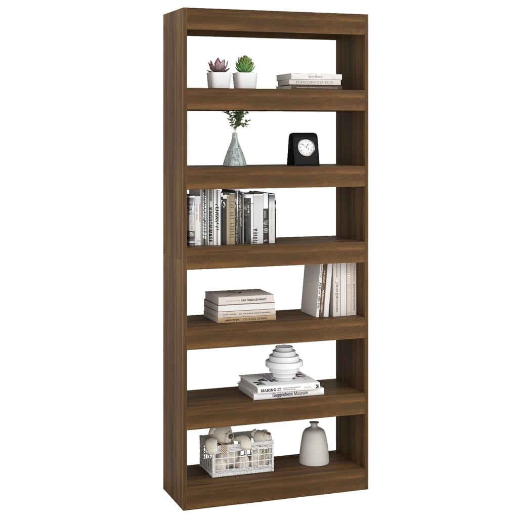 vidaXL Boekenkast/kamerscherm 80x30x198 cm bewerkt hout bruin eiken