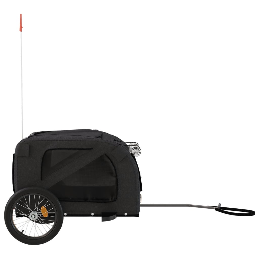 Hondenfietskar oxford stof ijzer blauw en zwart kopen