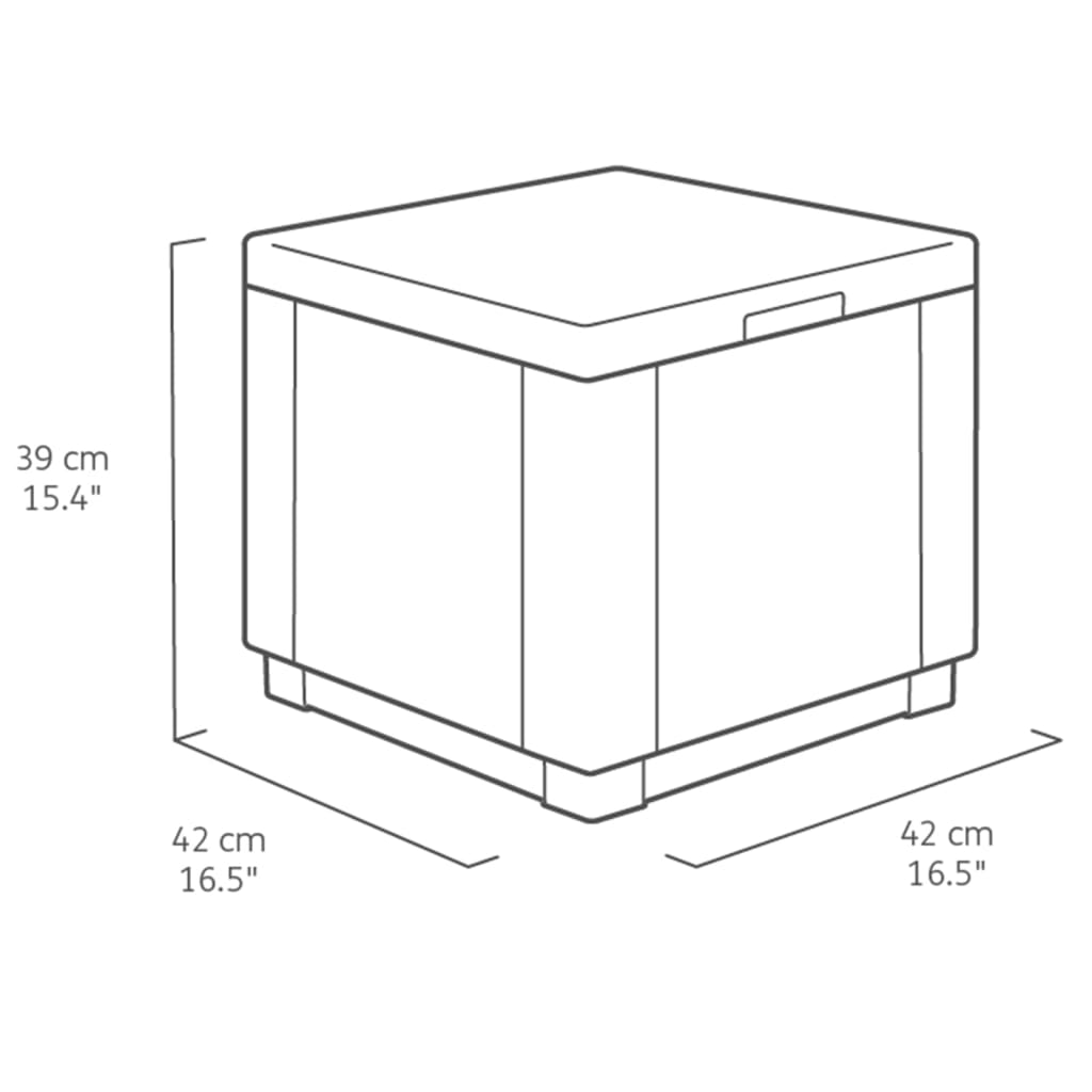 Keter Opbergpoef kubusvormig cappuccinokleurig 228096