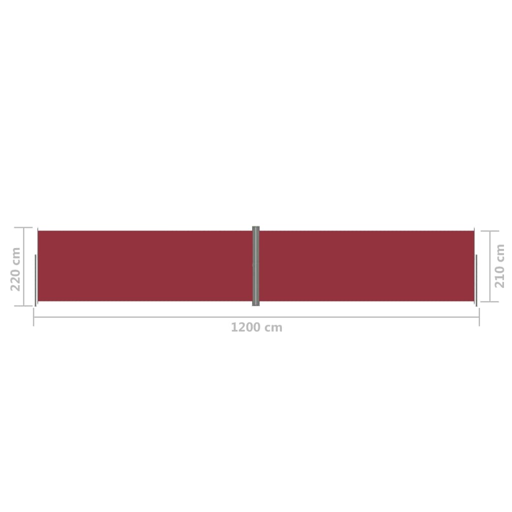 vidaXL Windscherm uittrekbaar 220x1200 cm rood