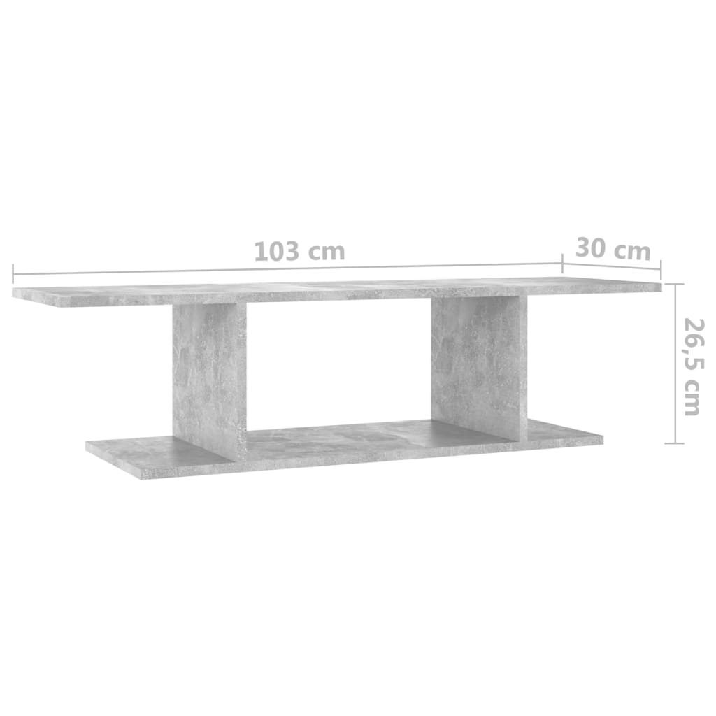 vidaXL Tv-wandmeubel 103x30x26,5 cm betongrijs