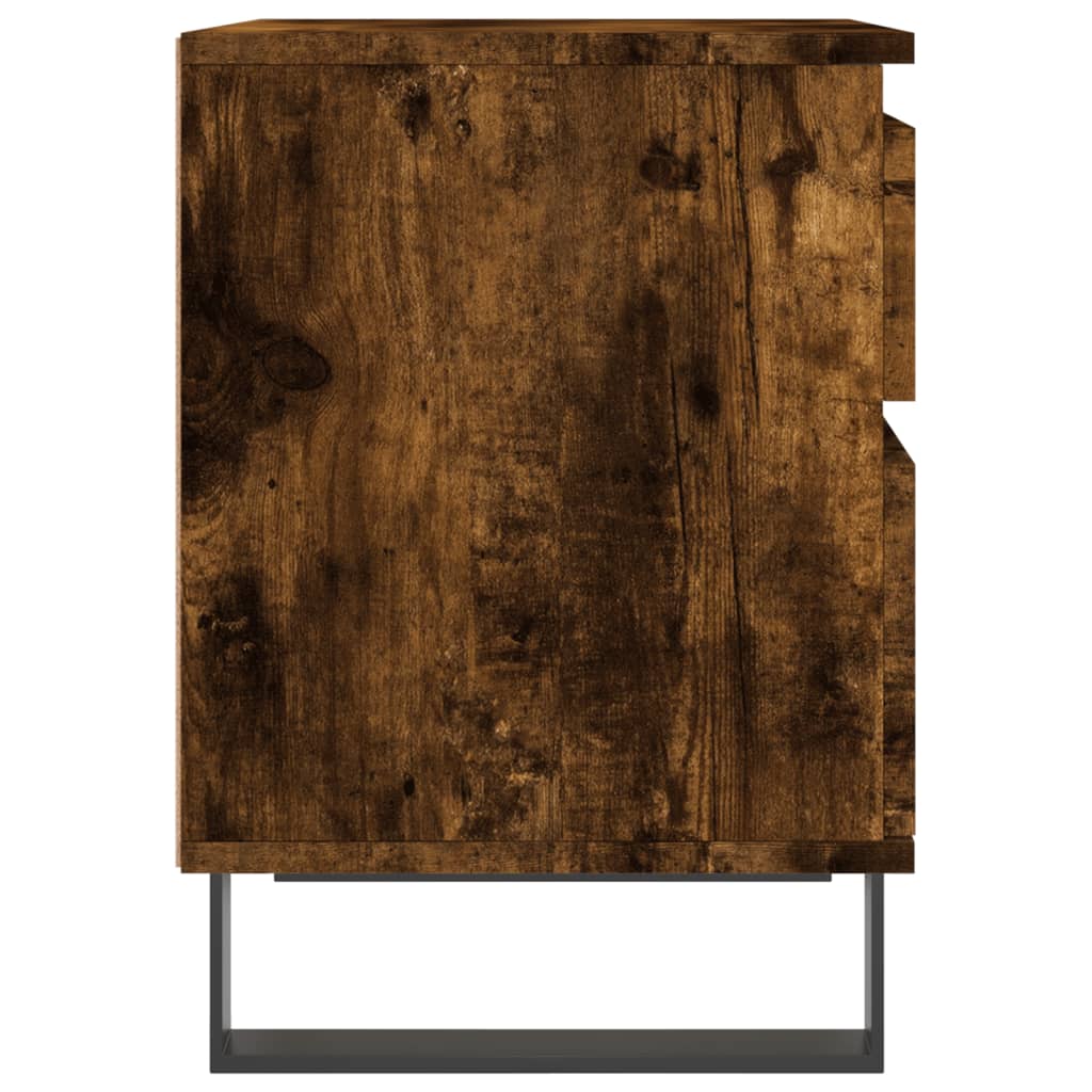 vidaXL Nachtkastje 40x35x50 cm bewerkt hout gerookt eikenkleurig
