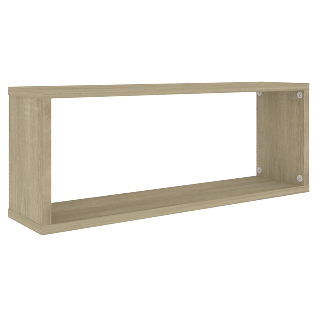 vidaXL Wandschappen kubus 2 st 60x15x23 cm bewerkt hout sonoma eiken