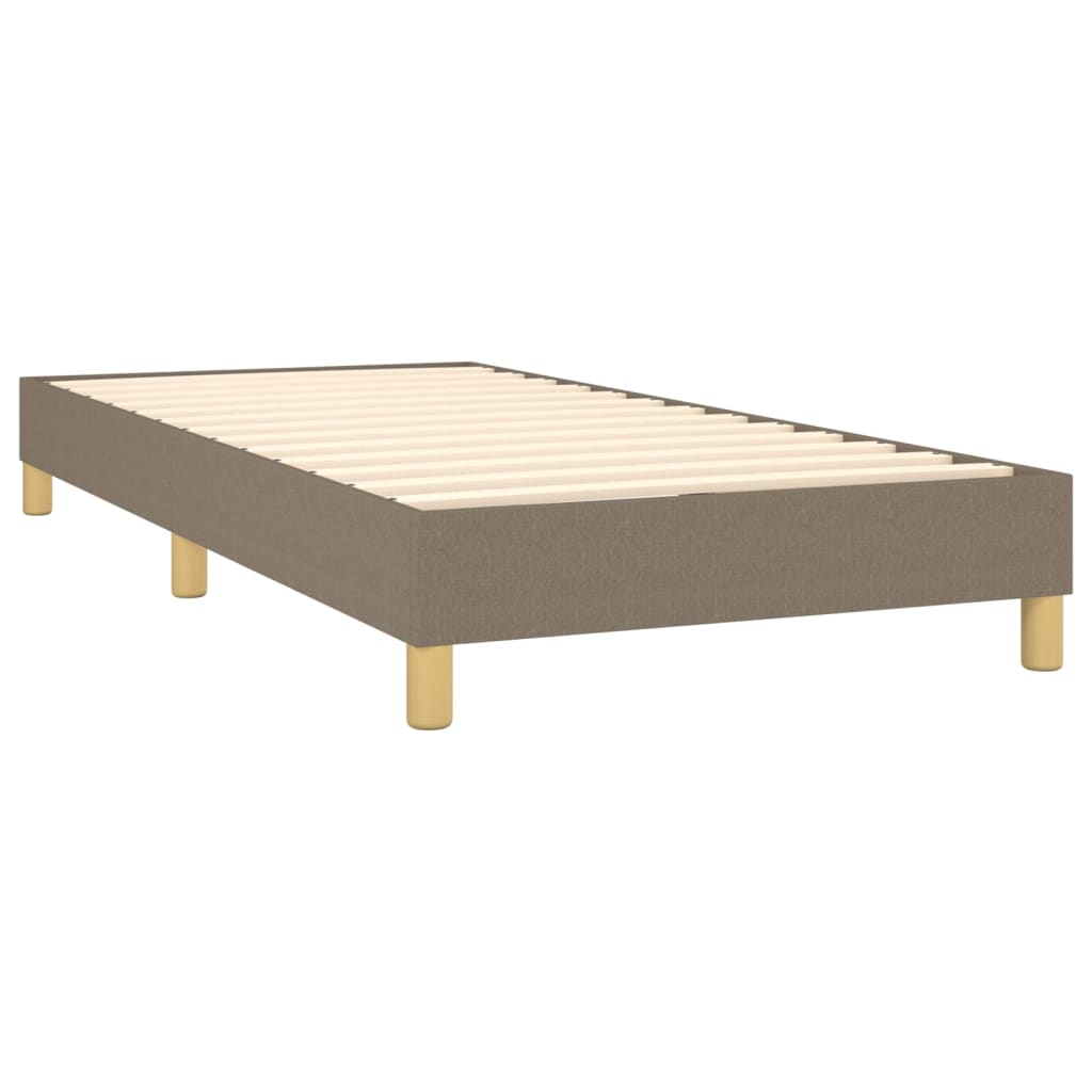 vidaXL Boxspring met matras stof taupe 90x200 cm