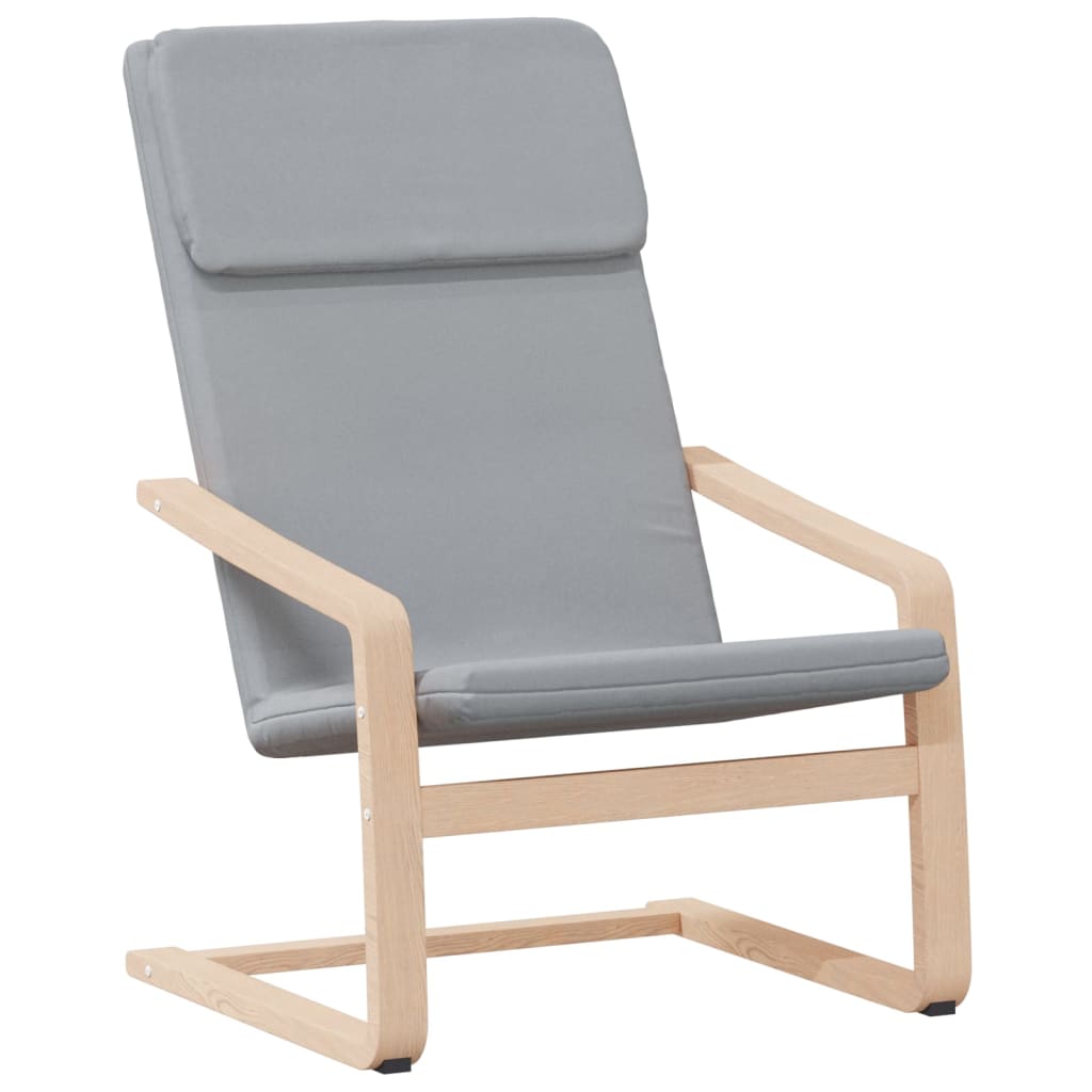 vidaXL Relaxstoel met voetenbankje stof lichtgrijs