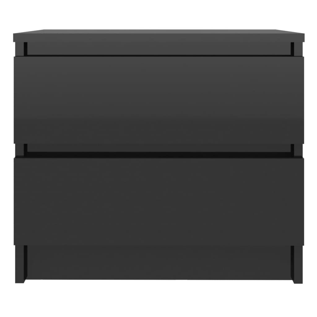 vidaXL Nachtkastje 50x39x43,5 cm spaanplaat hoogglans zwart