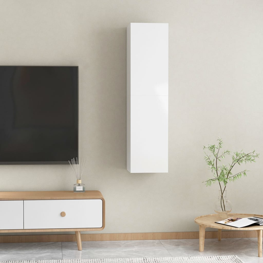 vidaXL Tv-meubelen 2 st 30,5x30x60 cm spaanplaat hoogglans wit