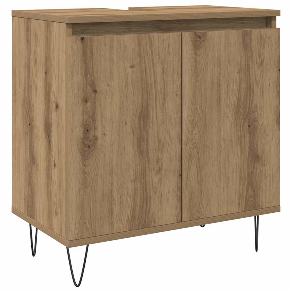 Badkamerkast 30x30x190 cm bewerkt hout sonoma eikenkleurig kopen