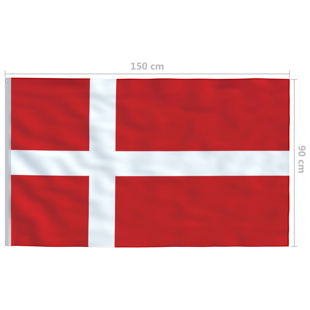 vidaXL Vlag met vlaggenmast Denemarken 4 m aluminium
