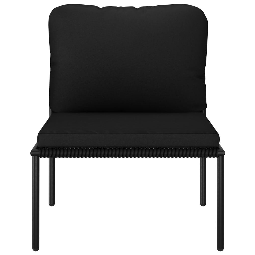 vidaXL 3-delige Loungeset met kussens PVC zwart