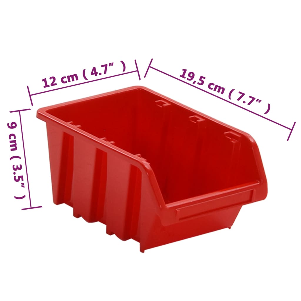 vidaXL 35-delige Sorteersysteemset 77x39 cm polypropeen rood en zwart