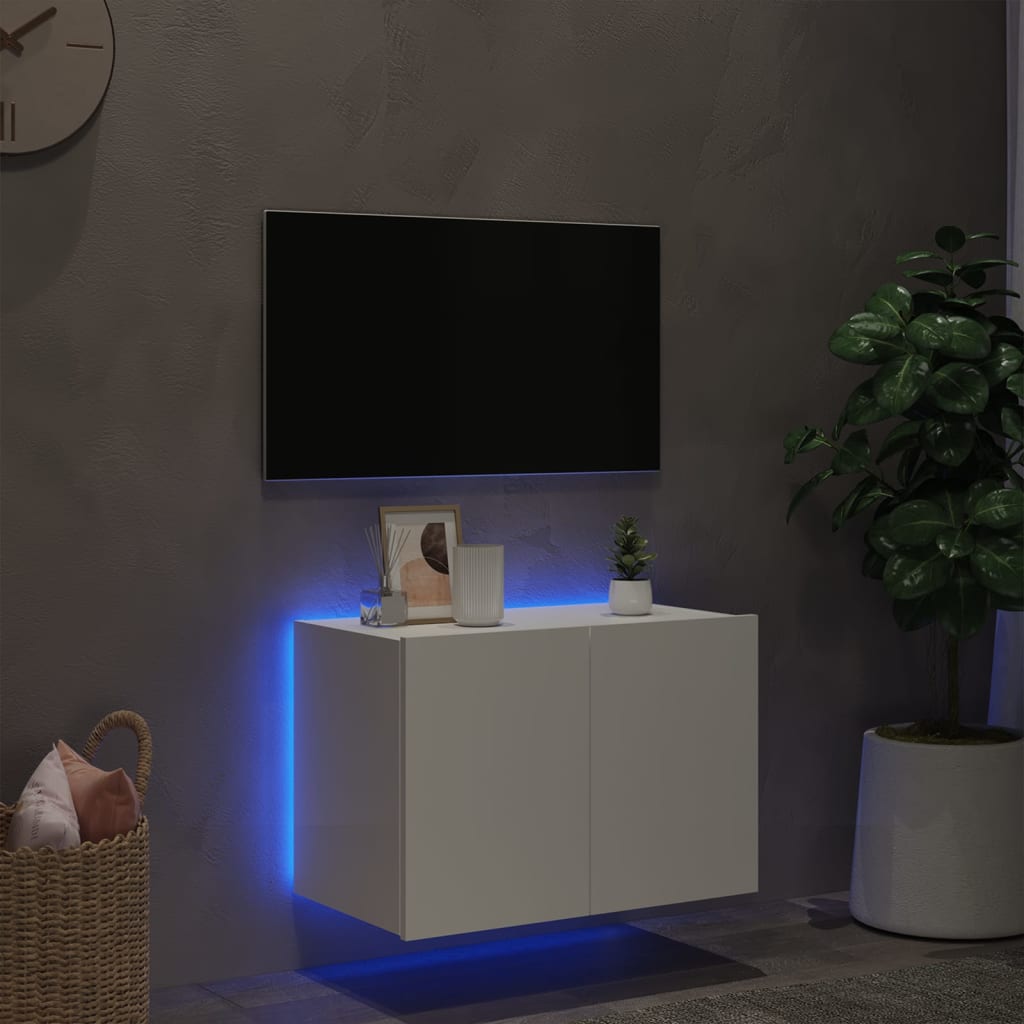 vidaXL Tv-wandmeubel met LED-verlichting 60x35x41 cm wit