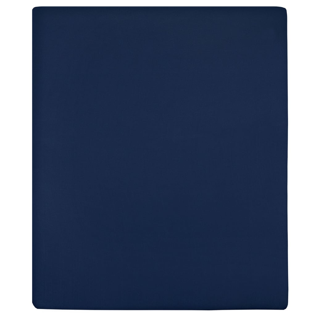 vidaXL Hoeslaken jersey 160x200 cm katoen marineblauw