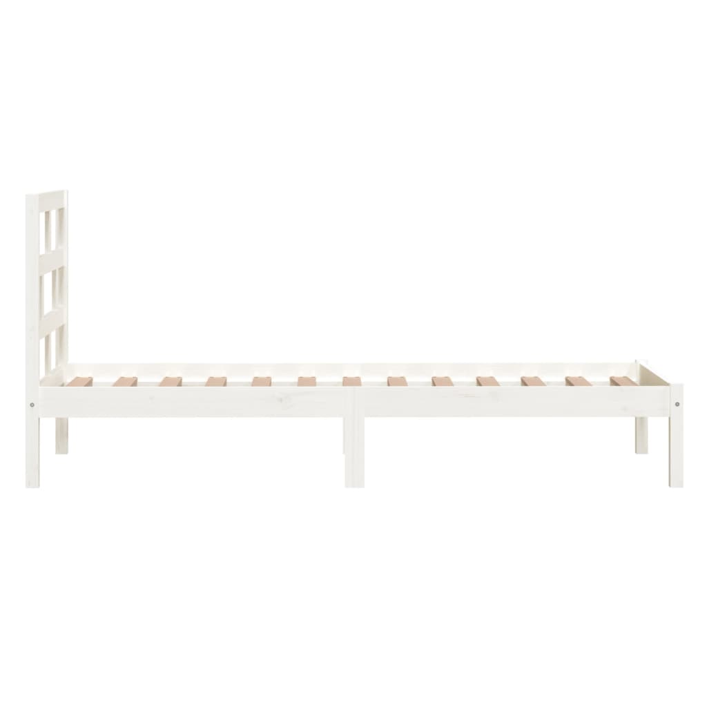 vidaXL Bedframe massief hout wit 90x190 cm