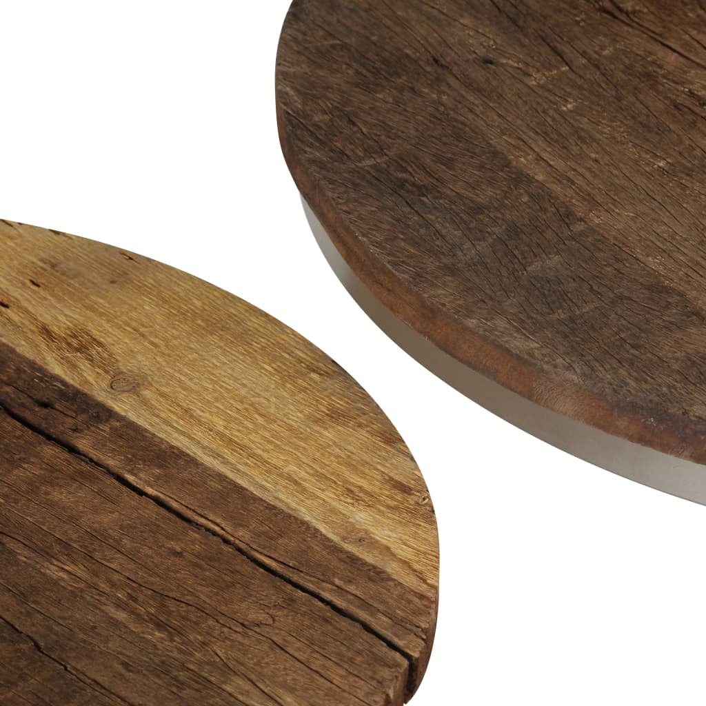 vidaXL 2-delige Salontafelset gerecycled hout en staal