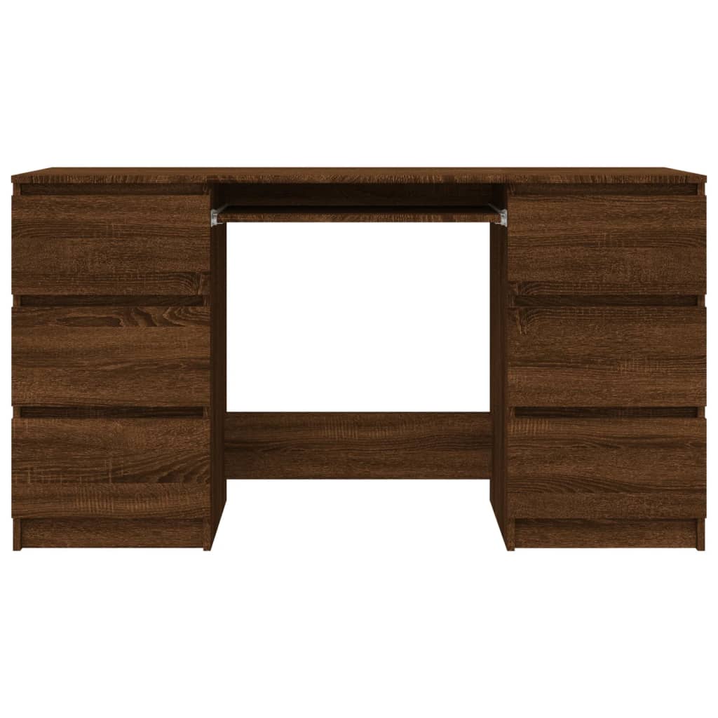 vidaXL Bureau 140x50x77 cm bewerkt hout bruin eikenkleur