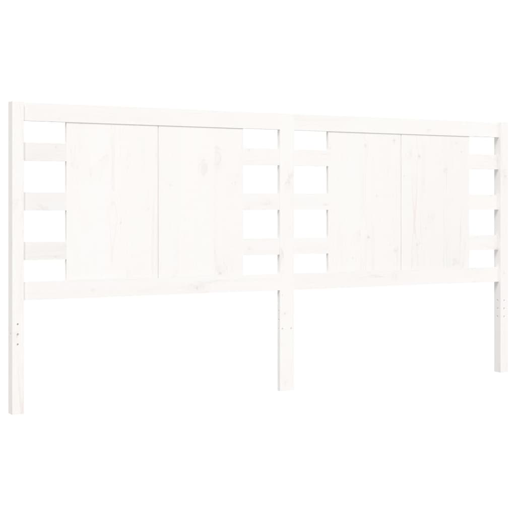 vidaXL Bedframe met hoofdbord massief hout wit 200x200 cm
