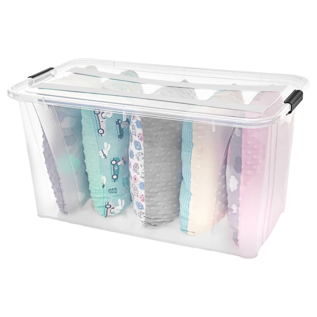 vidaXL Opbergboxen 5 st met deksels 80 L transparant