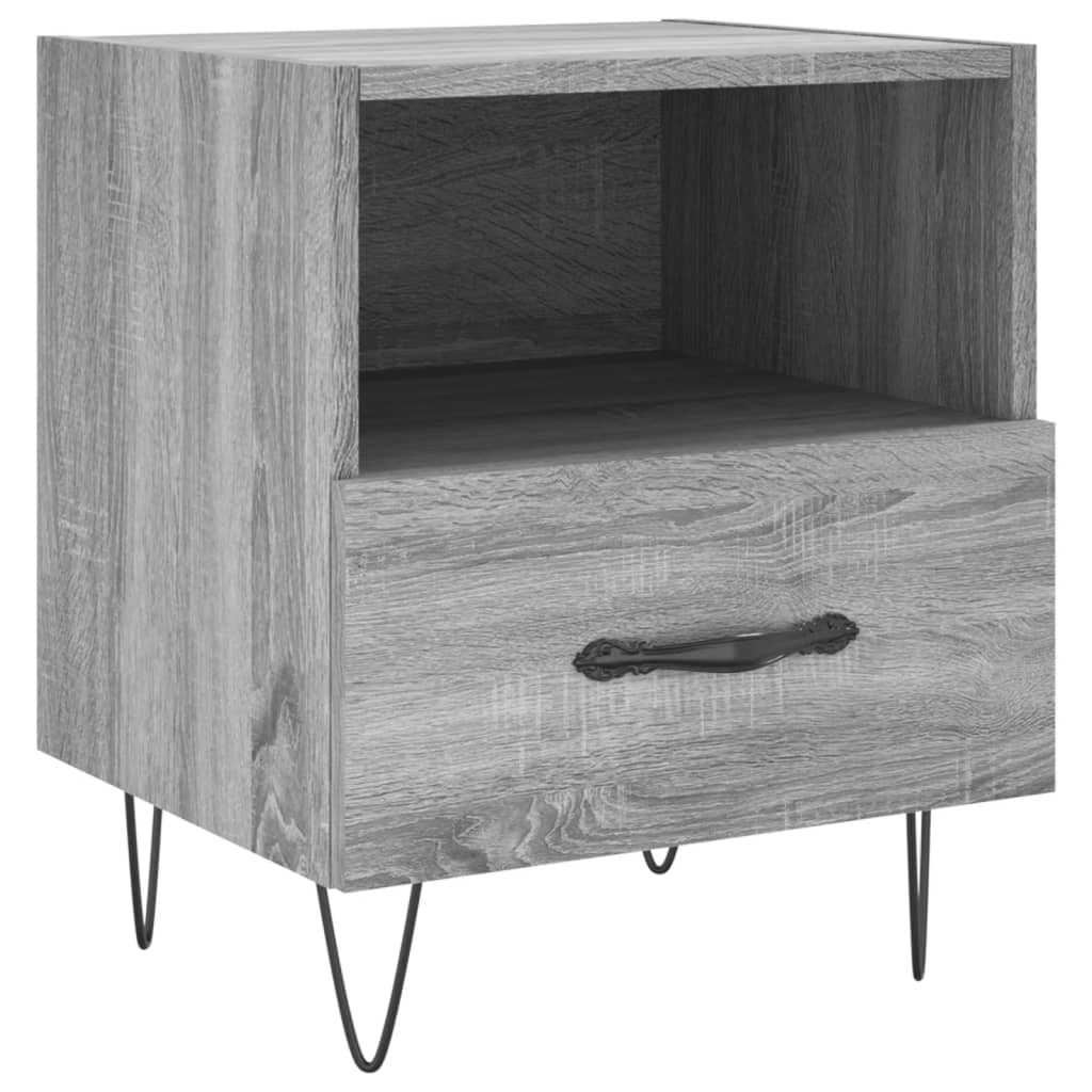 vidaXL Nachtkastjes 2 st 40x35x47,5 cm bewerkt hout grijs sonoma eiken