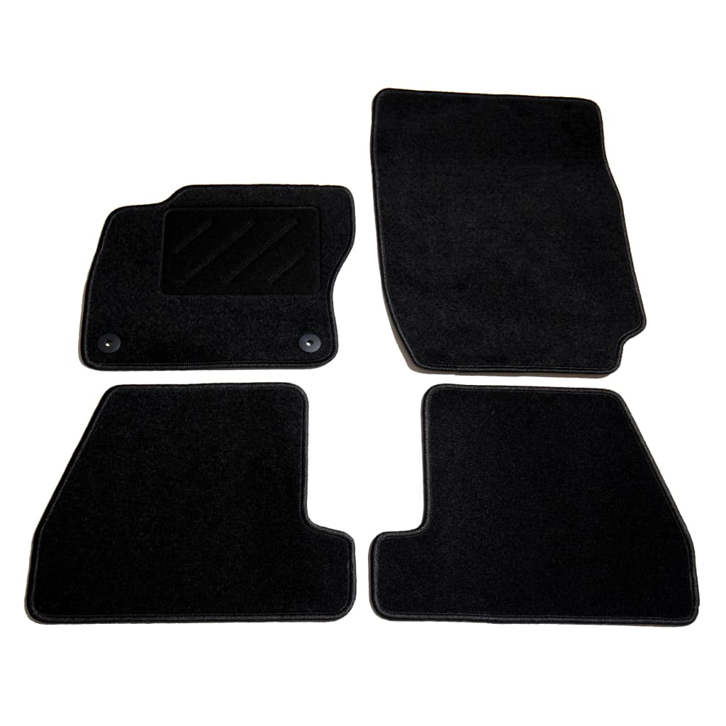 Velours Autovloermatten Set 4-Delig - Geschikt Voor Ford Focus III 2011-2018 (Blauw Siernaden)