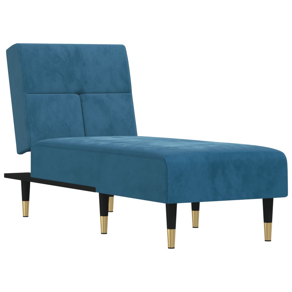 Chaise longue LOIRET Fluweel Zwart