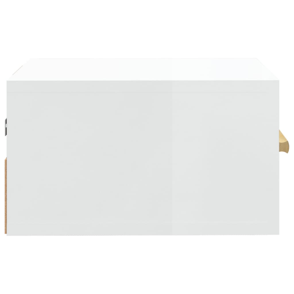 vidaXL Nachtkastje wandgemonteerd 35x35x20 cm hoogglans wit