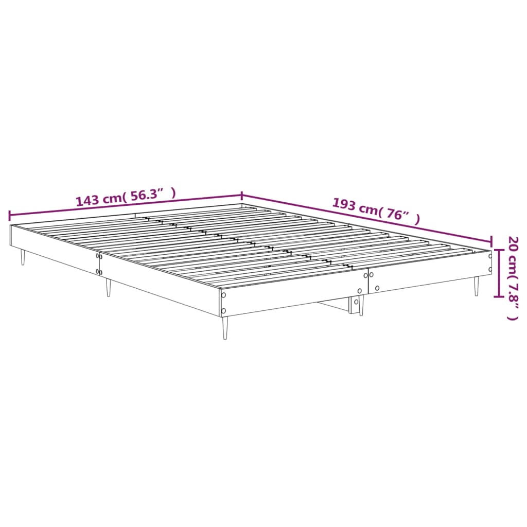 vidaXL Bedframe zonder matras bewerkt hout bruin eikenkleur 140x190 cm