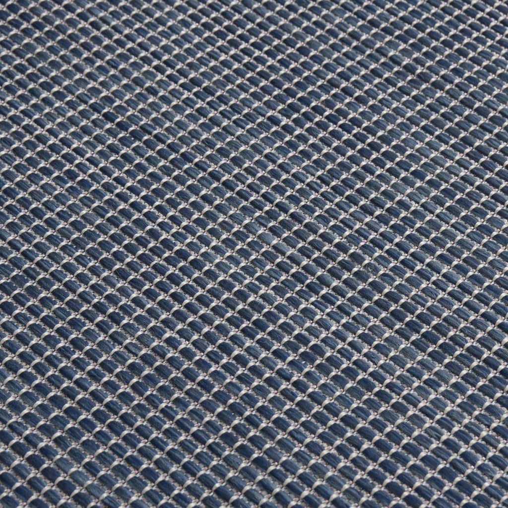 vidaXL Buitenkleed platgeweven 140x200 cm blauw