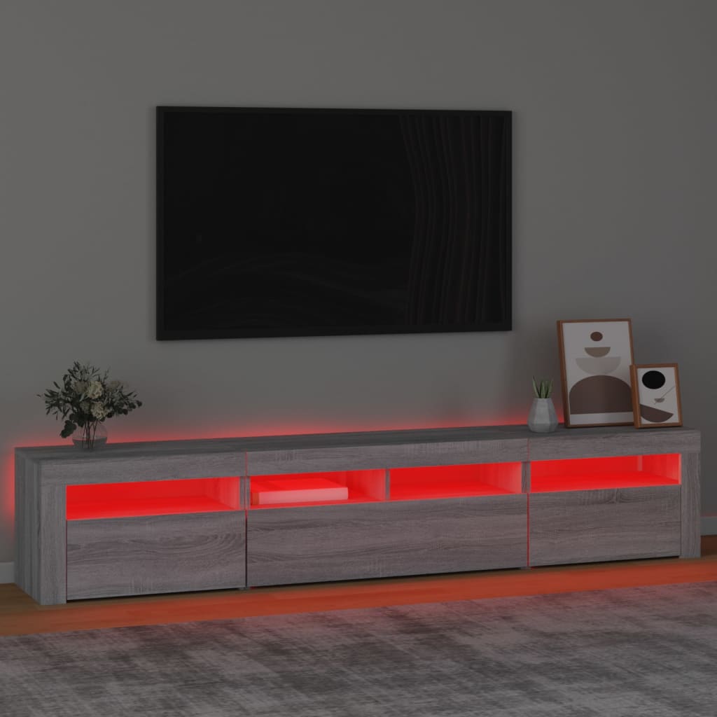 vidaXL Tv-meubel met LED-verlichting 210x35x40 cm grijs sonoma eiken