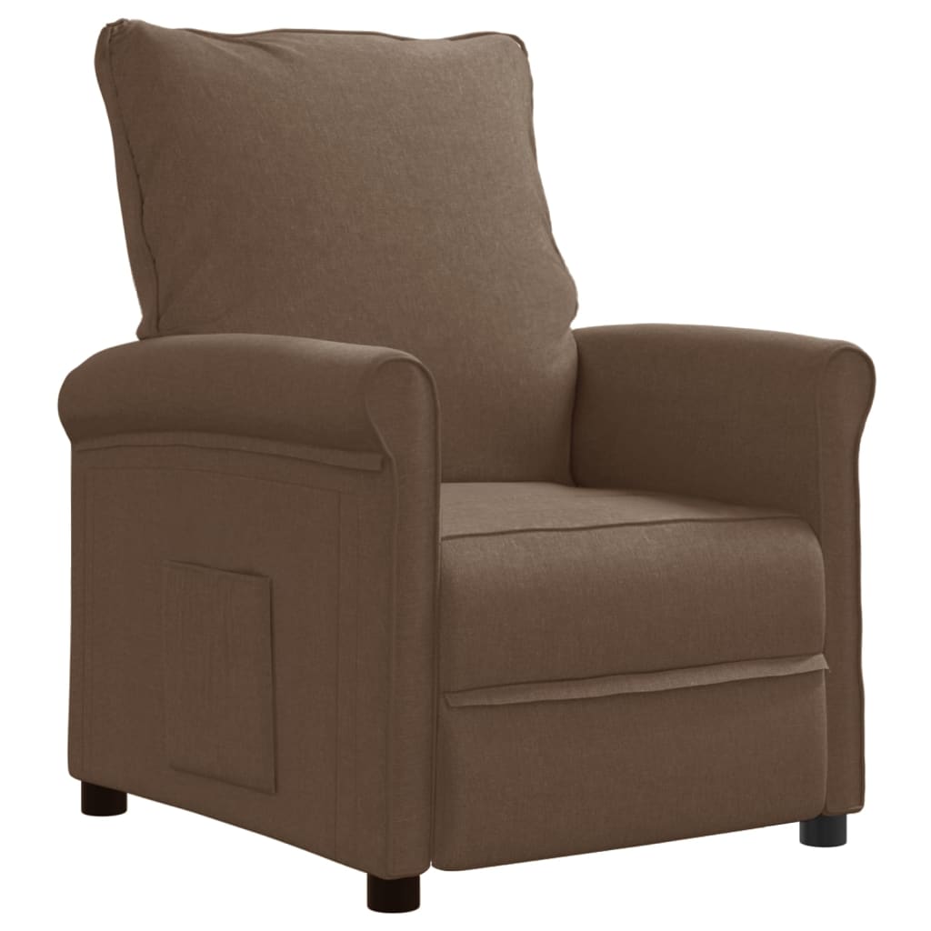 vidaXL Fauteuil verstelbaar stof bruin