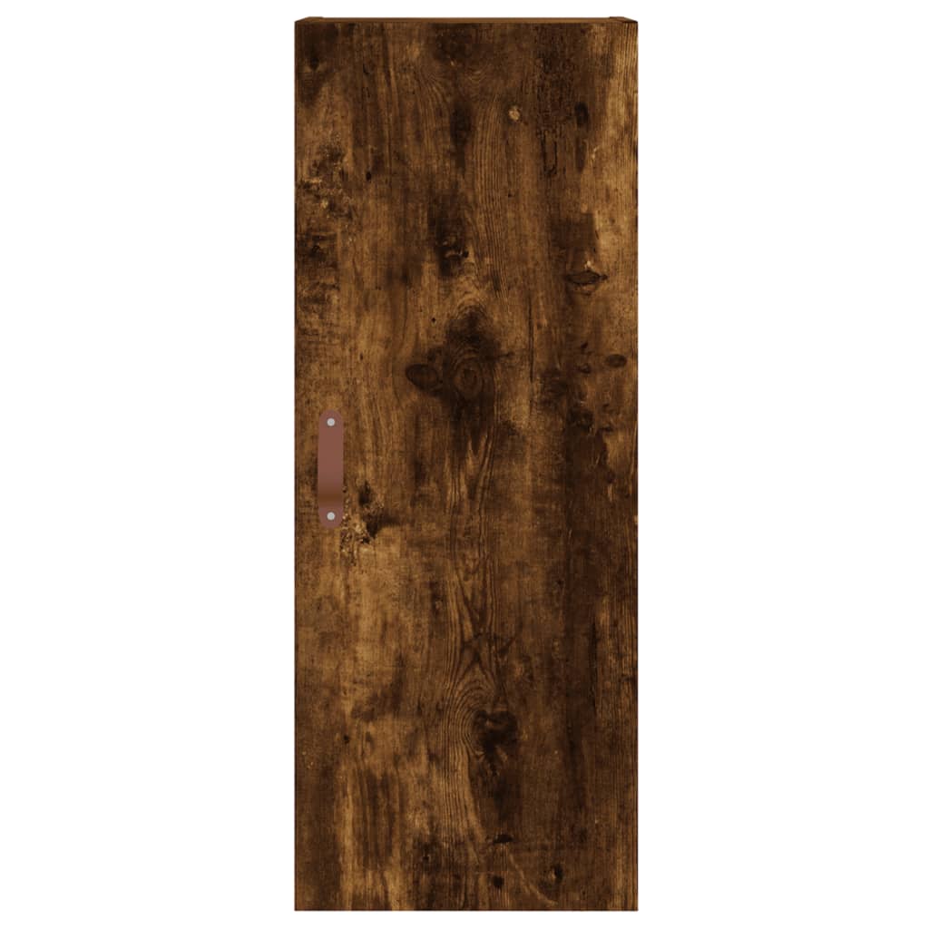 vidaXL Hoge kast 34,5x34x180 cm bewerkt hout gerookt eikenkleurig