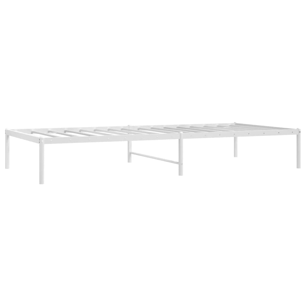 vidaXL Bedframe metaal wit 90x200 cm