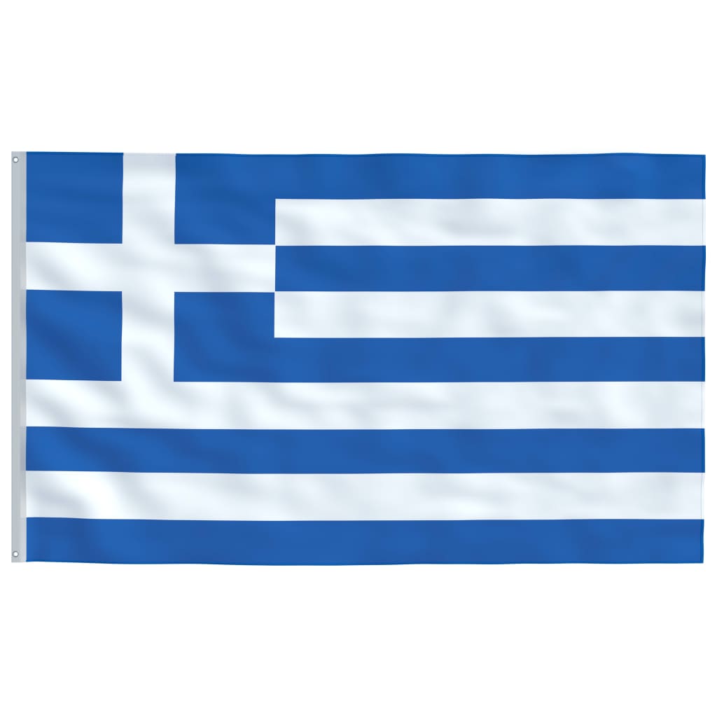 vidaXL Vlag met vlaggenmast Griekenland 4 m aluminium