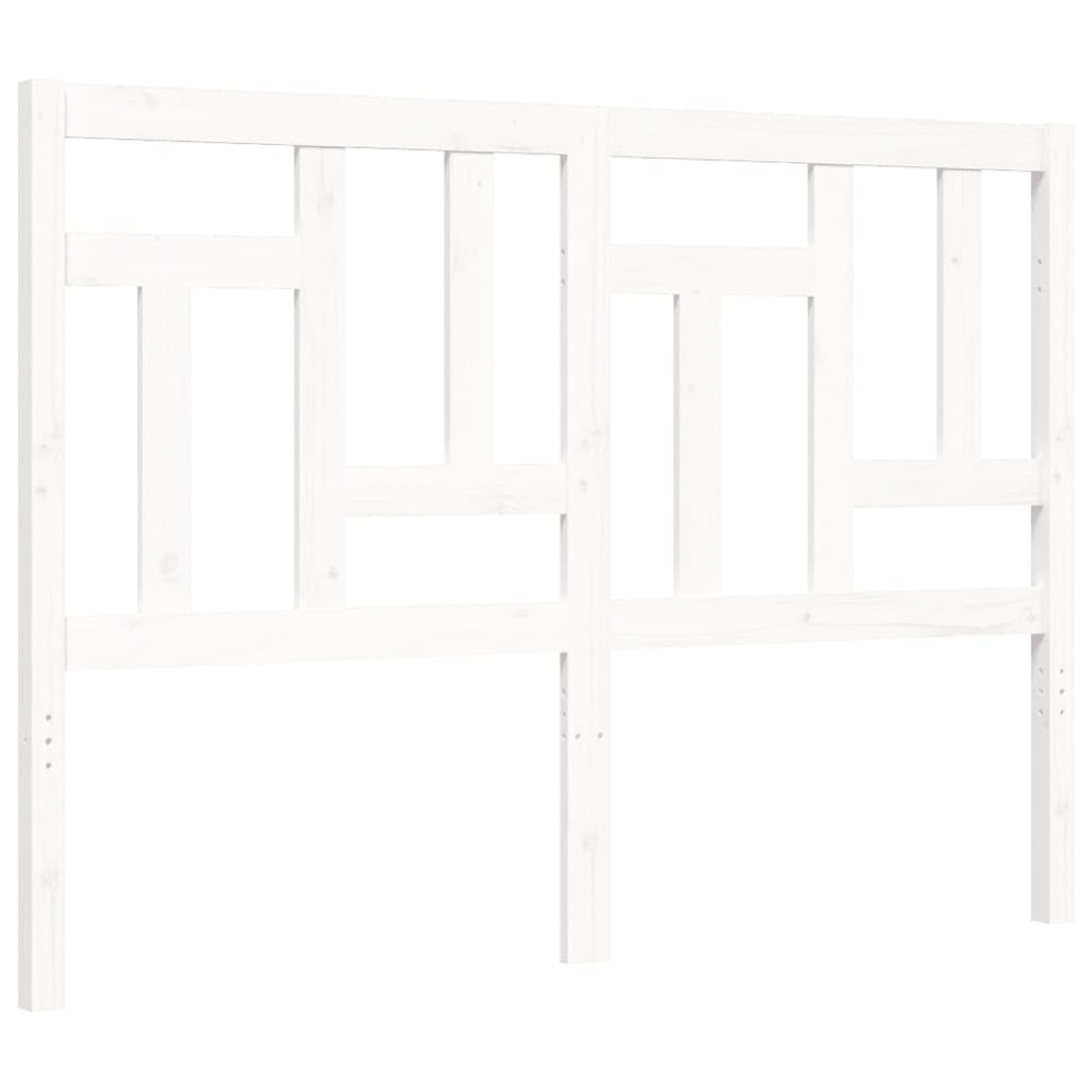 vidaXL Bedframe met hoofdbord massief hout wit 140x200 cm