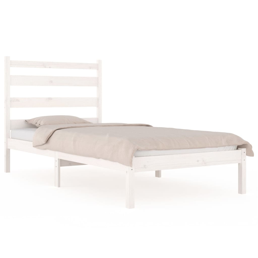 vidaXL Bedframe massief grenenhout wit 100x200 cm