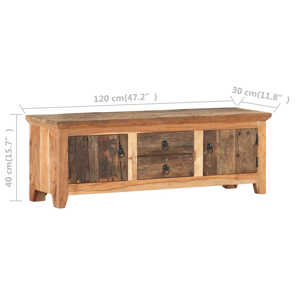 vidaXL Tv-meubel 120x30x40 cm massief acaciahout en gerecycled hout