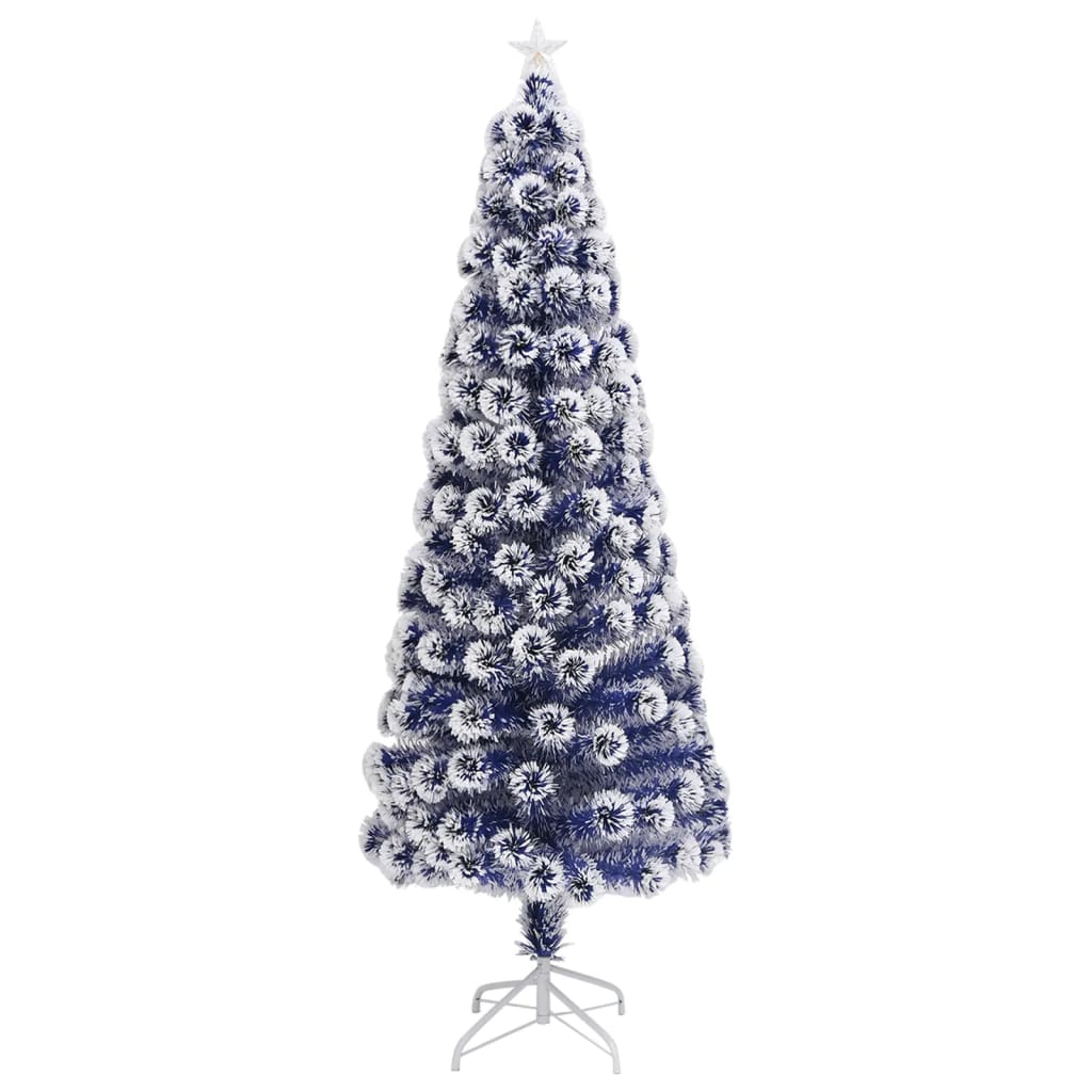 vidaXL Kunstkerstboom met verlichting 240 cm glasvezel wit en blauw