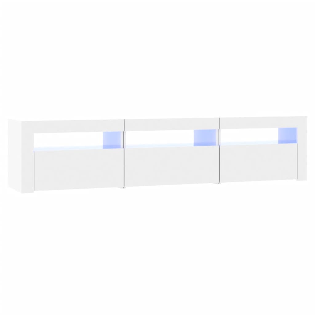 vidaXL Tv-meubel met LED-verlichting 180x35x40 cm hoogglans wit