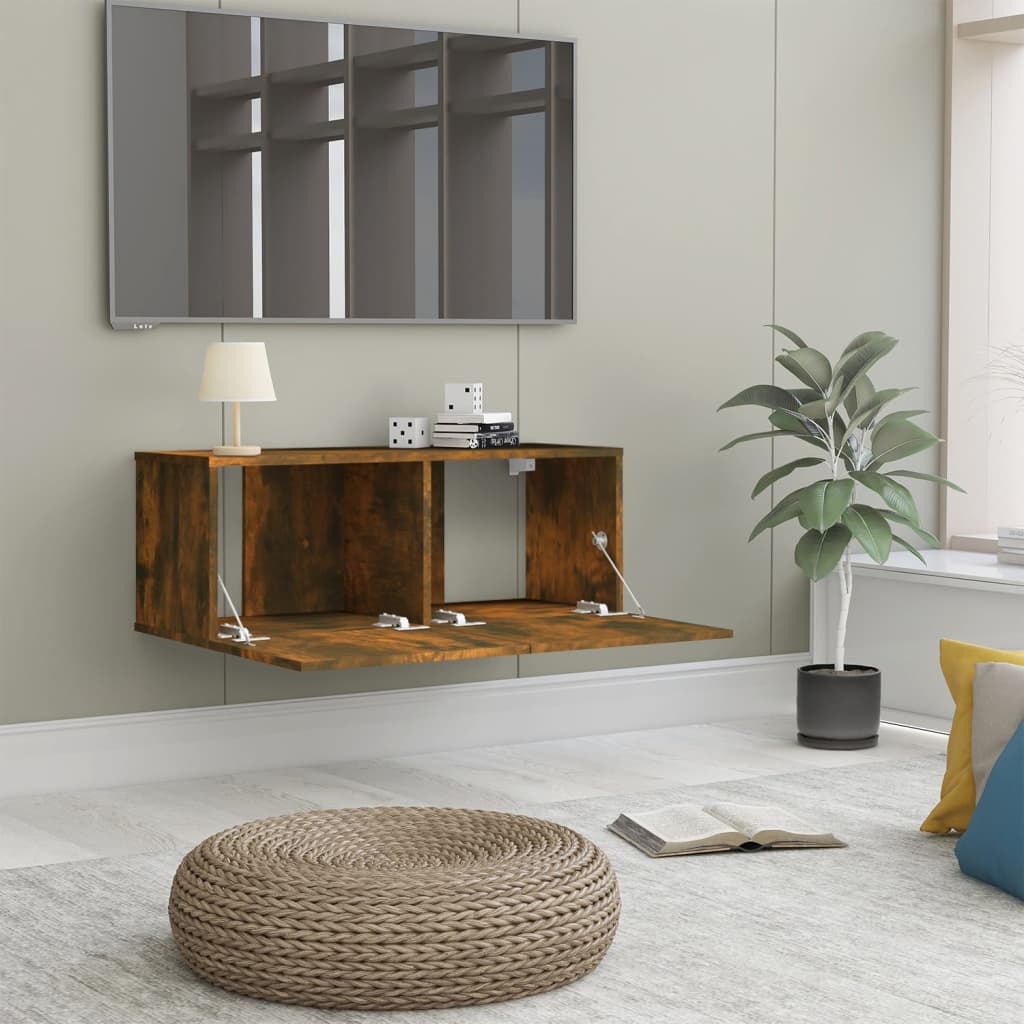 vidaXL Tv-meubel 80x30x30 cm bewerkt hout gerookt eikenkleurig