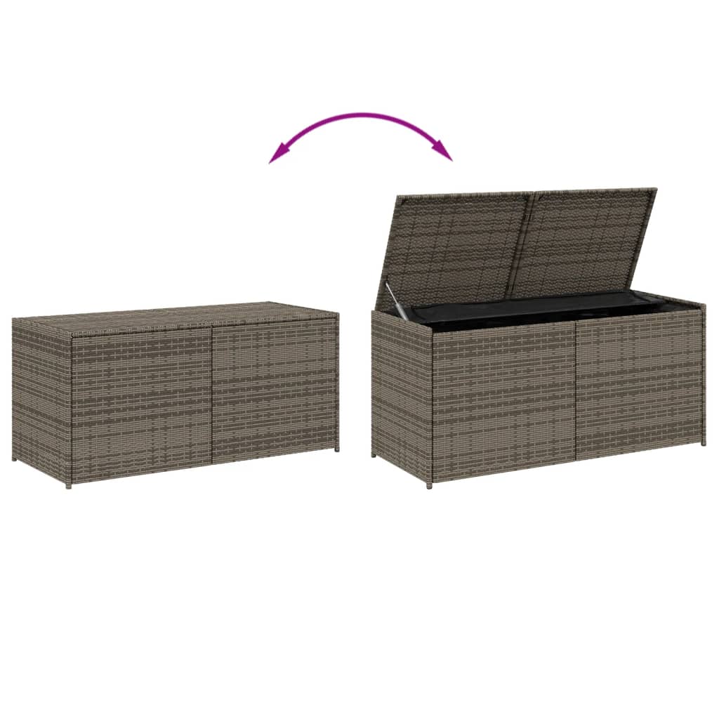 vidaXL Tuinbox 283 L poly rattan grijs