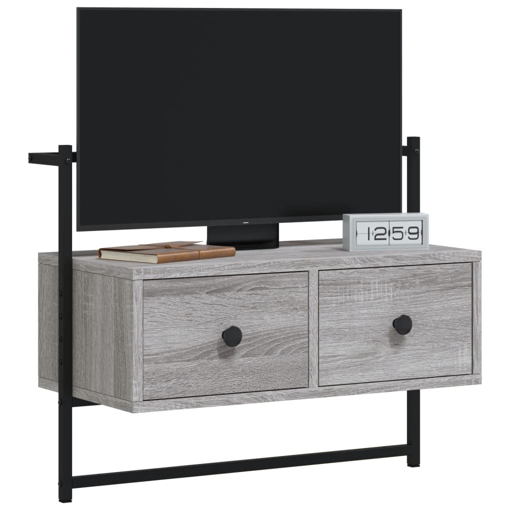 vidaXL Tv-meubel wandgemonteerd 60,5x30x51 cm hout grijs sonoma eiken