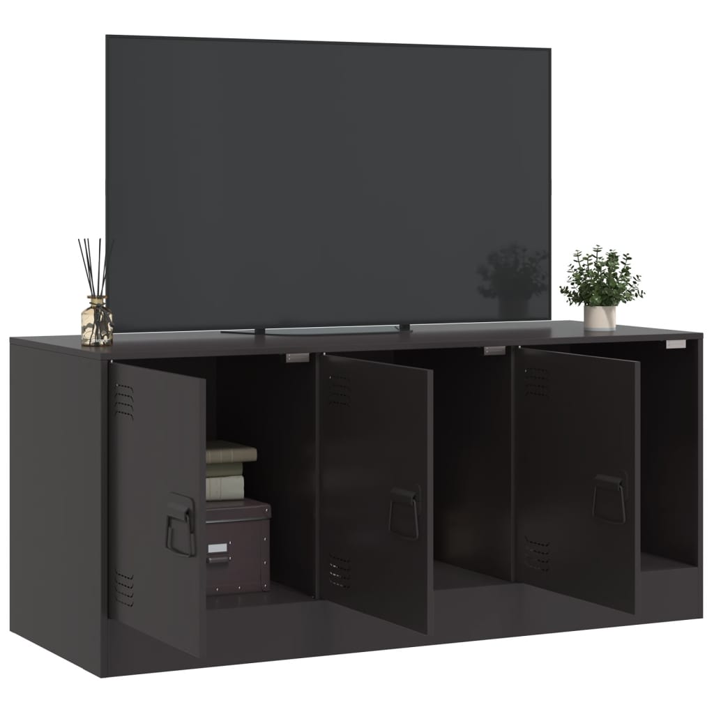 vidaXL Tv-meubel 99x39x44 cm staal zwart