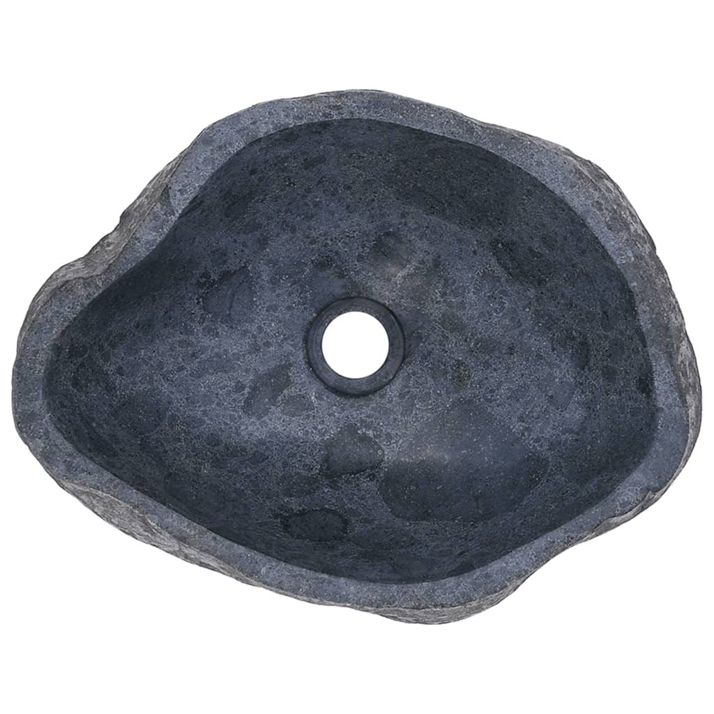 vidaXL Wastafel ovaal 37-46 cm riviersteen