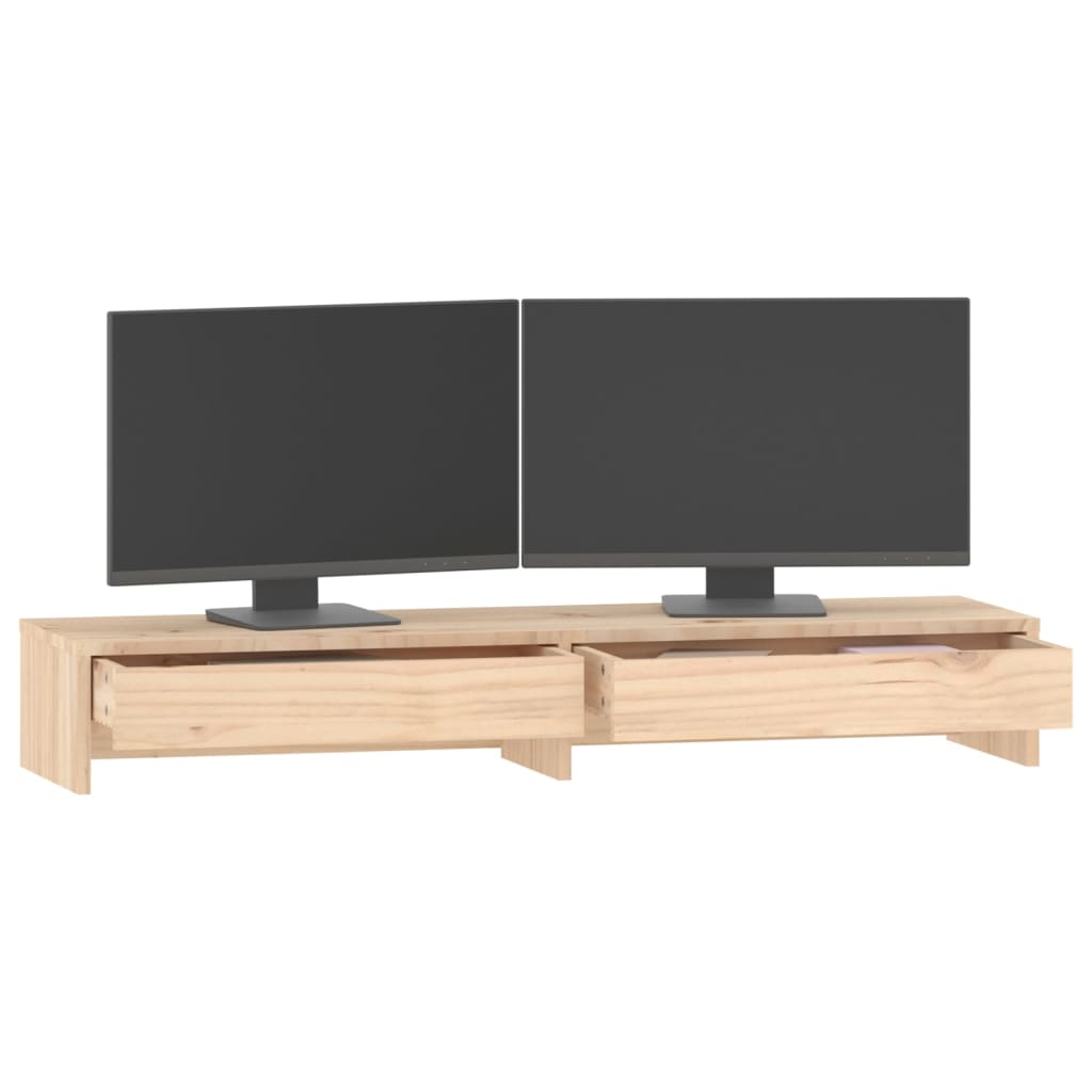 vidaXL Monitorstandaard 100x27x15 cm massief grenenhout