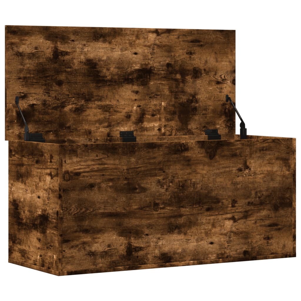 vidaXL Opbergbox 100x42x46 cm bewerkt hout gerookt eikenkleurig